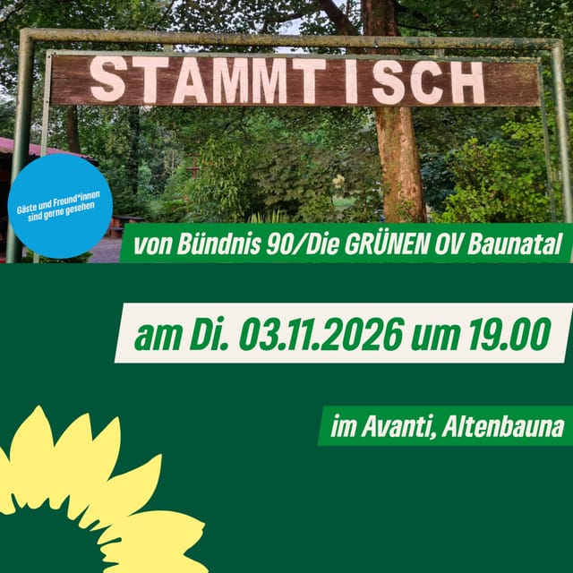 Einladung zum 25. Stammtisch in Baunatal